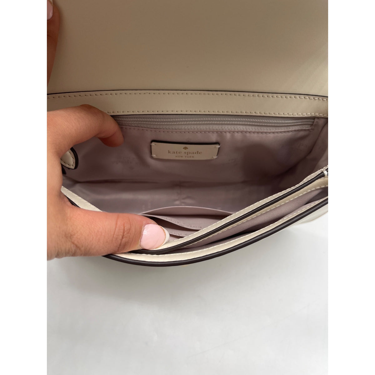 Kate Spade White Leather Adurey Flap Crossbody Bag