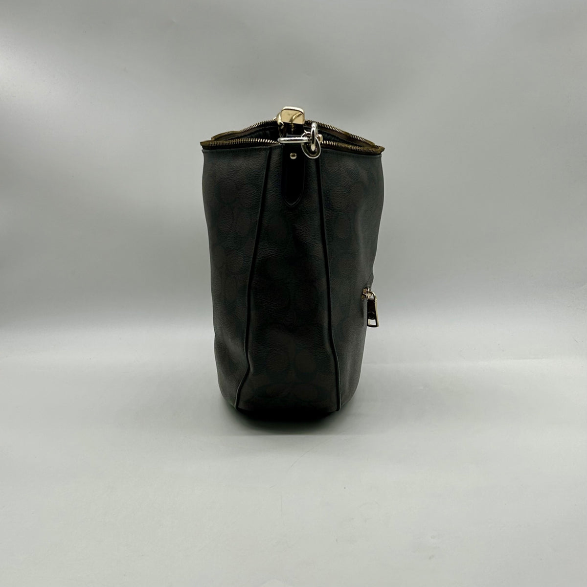 Coach Brown Signature Coated Canvas Hobo Shoulder Bag
