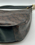 Coach Brown Signature Coated Canvas Hobo Shoulder Bag