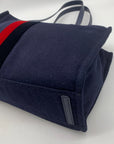 Kate Spade New York Navy Washington Square Mega Sam Wool Blend Tote