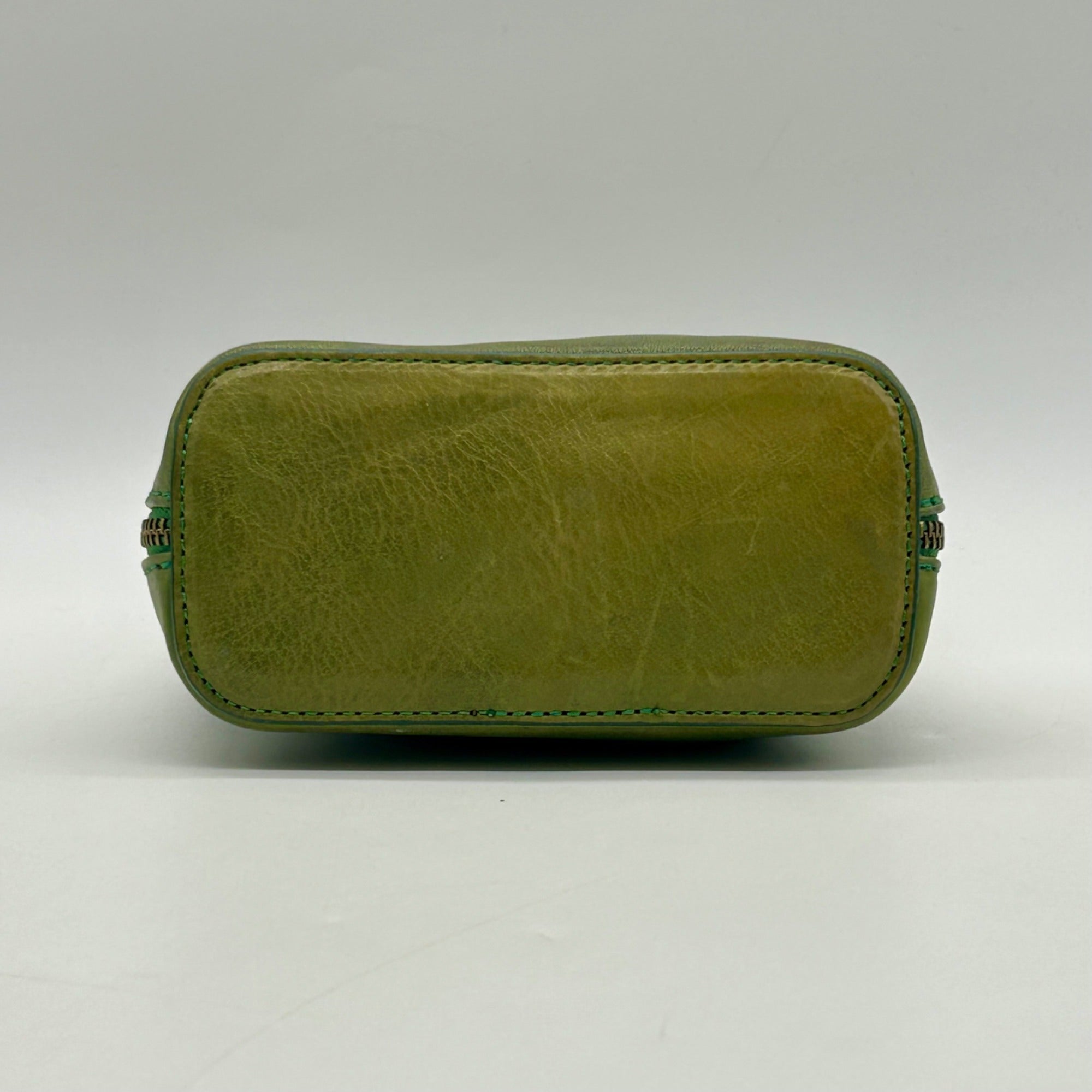 Pratesi Green Italian Leather Crossbody Bag