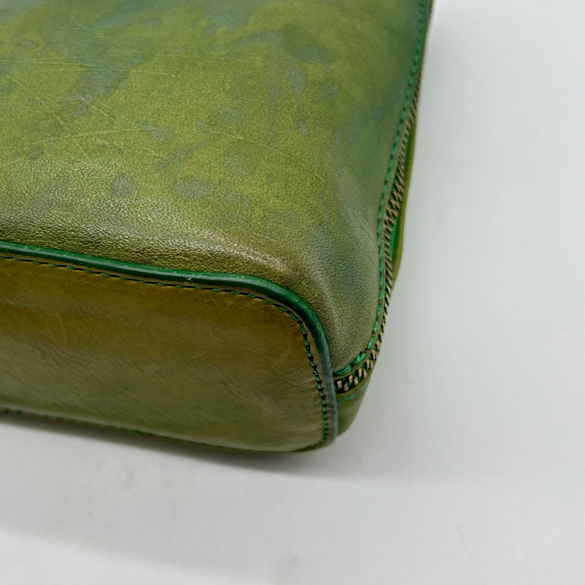 Pratesi Green Italian Leather Crossbody Bag