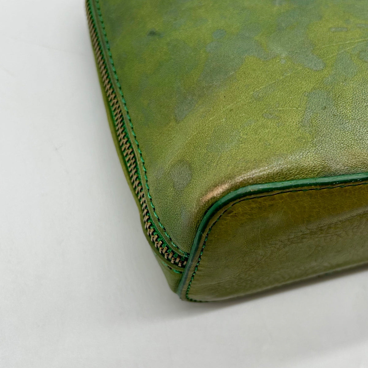 Pratesi Green Italian Leather Crossbody Bag