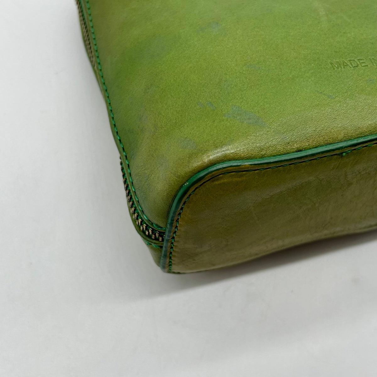 Pratesi Green Italian Leather Crossbody Bag