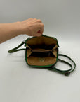 Pratesi Green Italian Leather Crossbody Bag