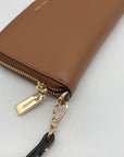 Michael Kors Brown Leather Acorn Wristlet