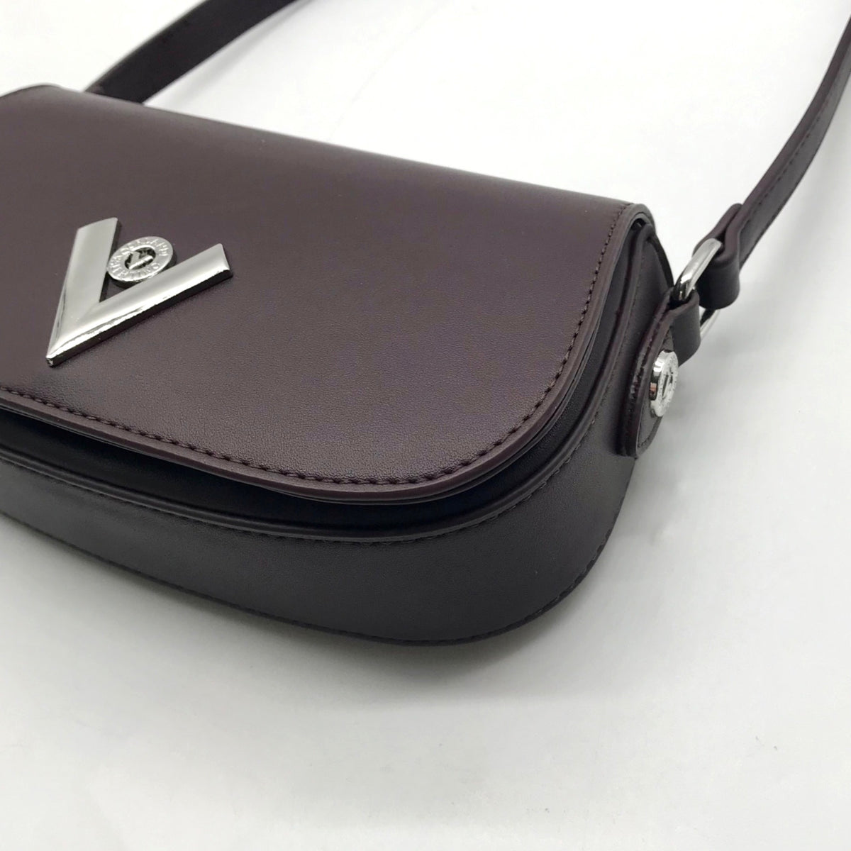 Valentino Orlandi Burgundy Brown Faux Leather Shoulder Bag