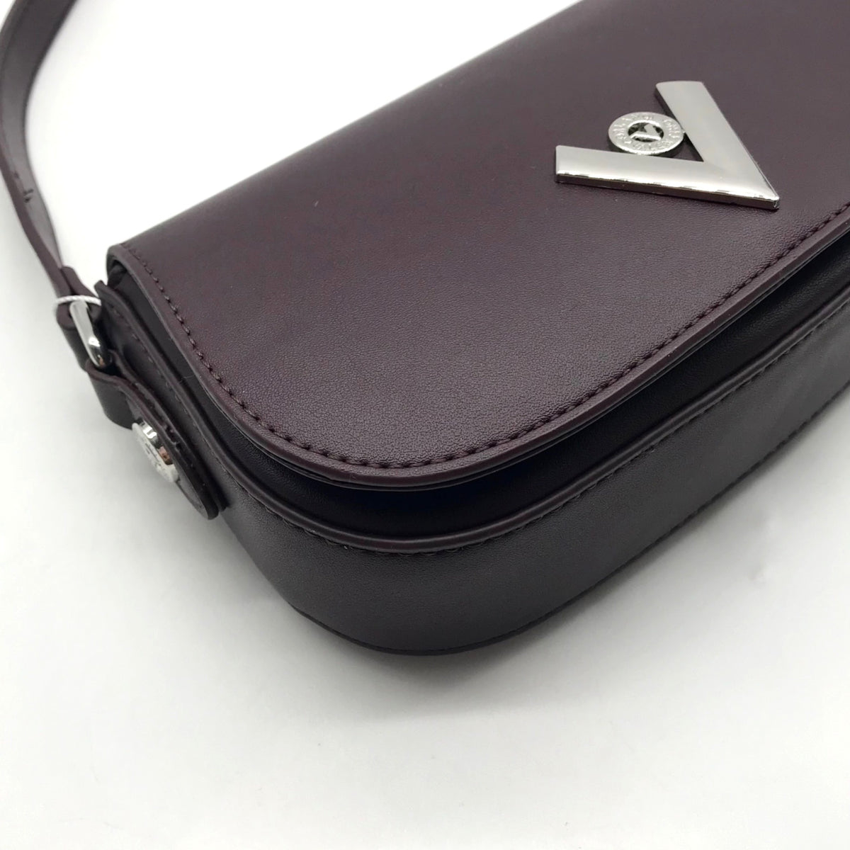 Valentino Orlandi Burgundy Brown Faux Leather Shoulder Bag