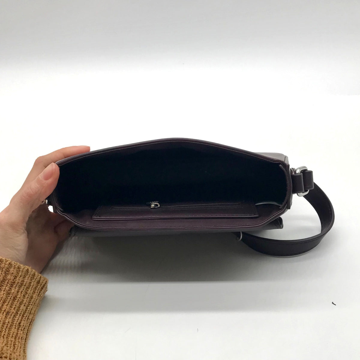 Valentino Orlandi Burgundy Brown Faux Leather Shoulder Bag