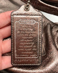 Coach Metallic Rose Gun Metal Julia Leather Hobo 14968