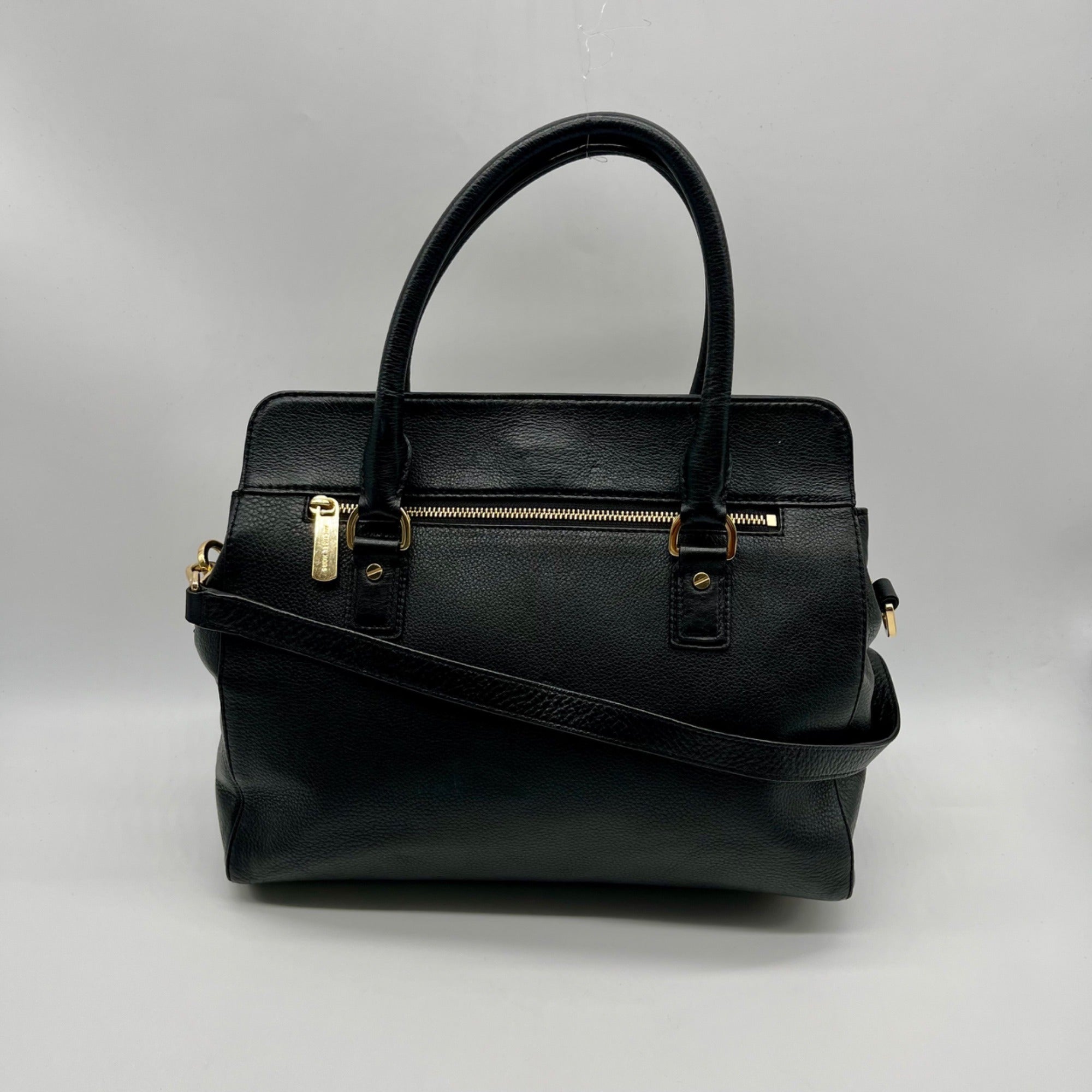 Michael Kors Black Pebbled Leather Satchel Bag