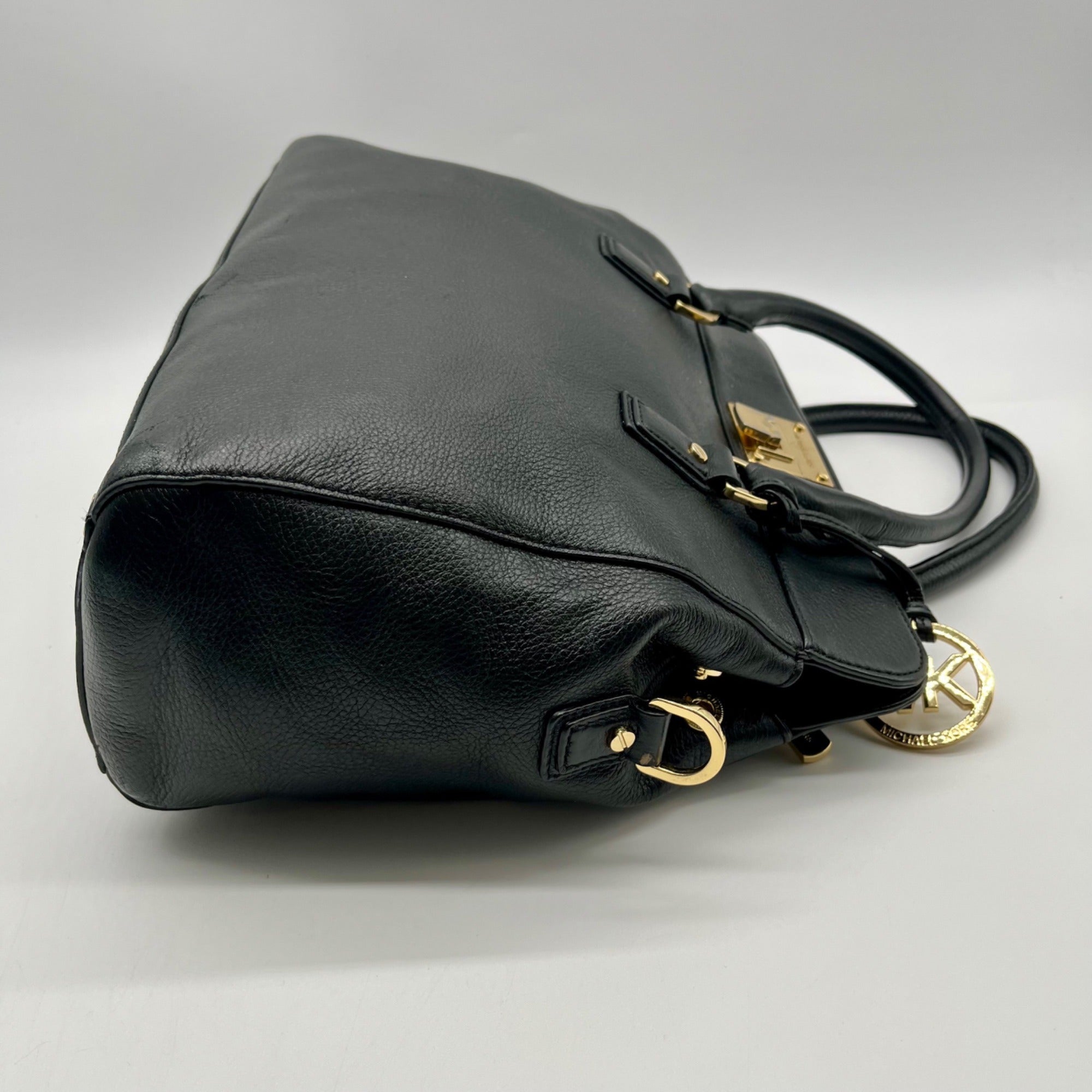 Michael Kors Black Pebbled Leather Satchel Bag