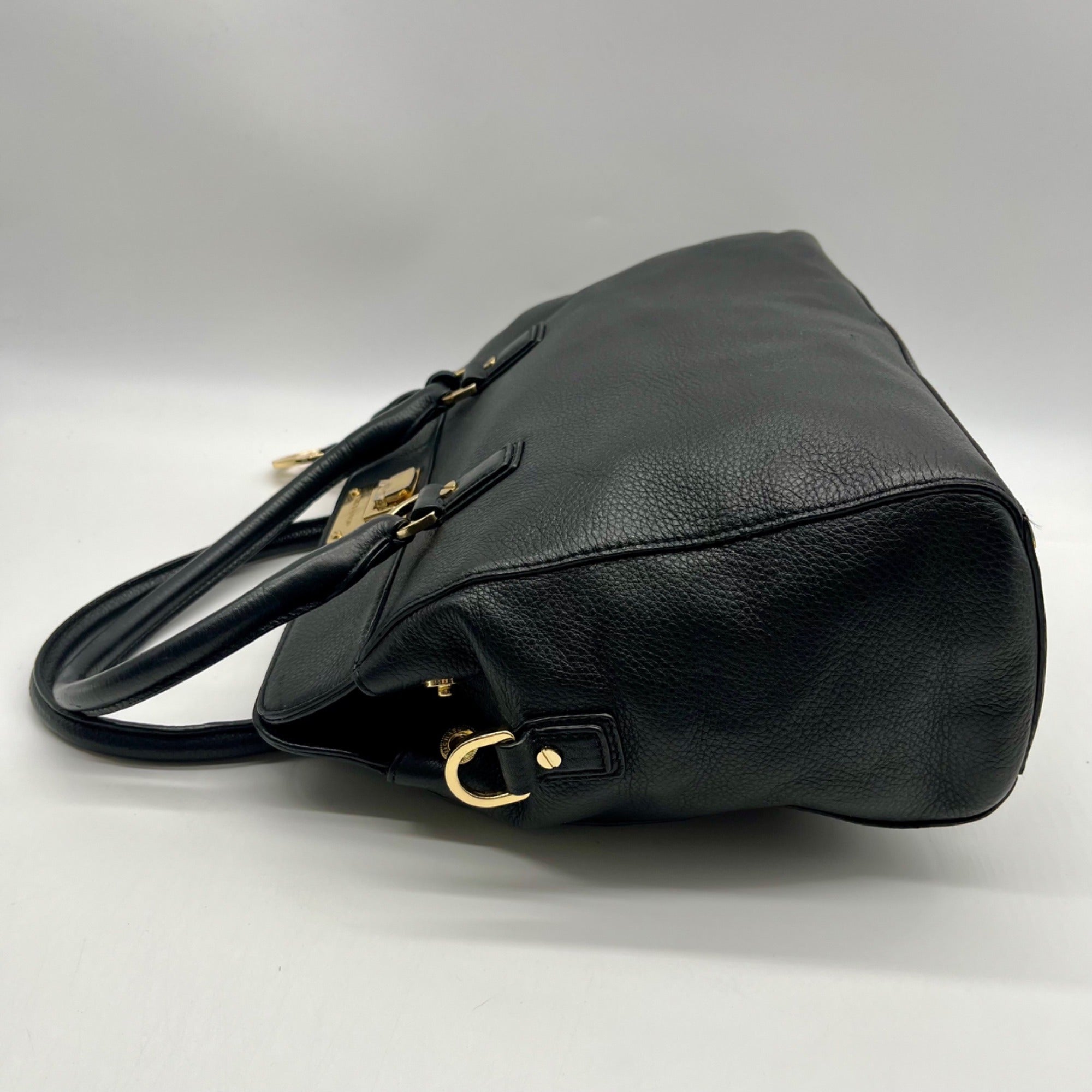 Michael Kors Black Pebbled Leather Satchel Bag