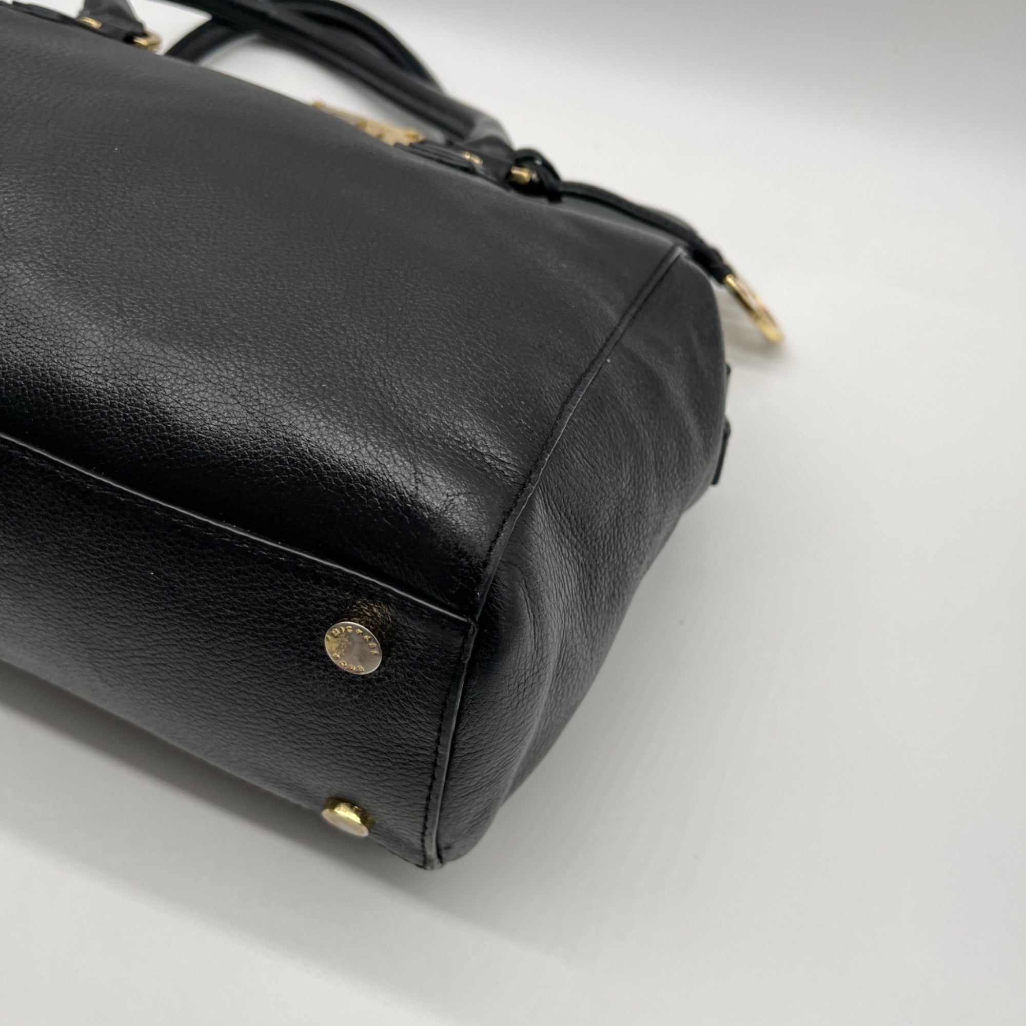 Michael Kors Black Pebbled Leather Satchel Bag