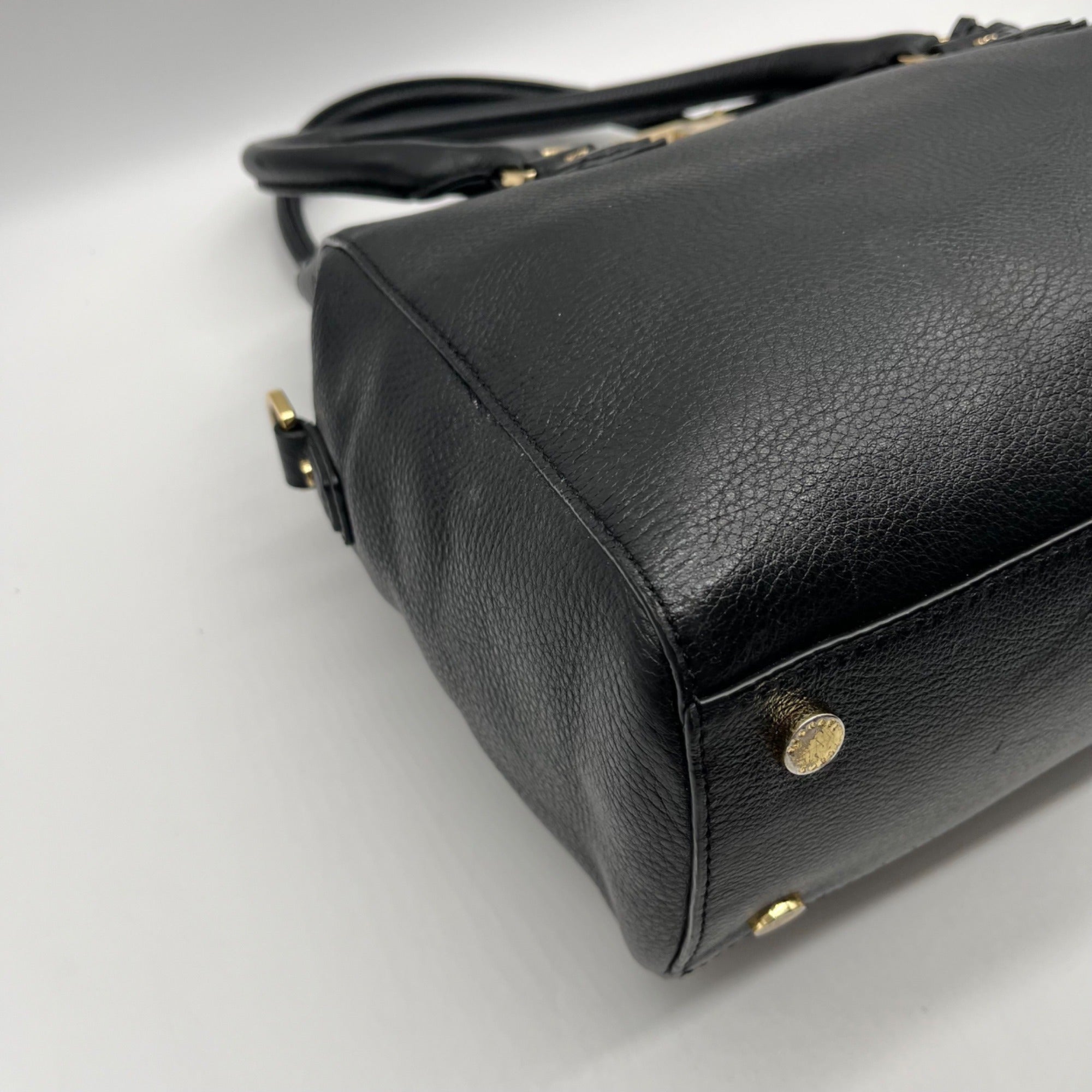 Michael Kors Black Pebbled Leather Satchel Bag
