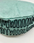 Bloomingdales Teal Leather Decorative Large Hobo Bag