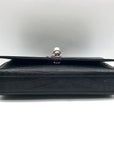 Yves Saint Laurent Black Croc Embossed Leather Kate Shoulder Bag