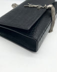 Yves Saint Laurent Black Croc Embossed Leather Kate Shoulder Bag