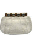 Judith Leiber Ivory Horn Lizard Leather Crossbody Clutch