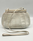 Judith Leiber Ivory Horn Lizard Leather Crossbody Clutch