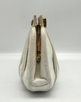 Judith Leiber Ivory Horn Lizard Leather Crossbody Clutch