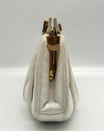 Judith Leiber Ivory Horn Lizard Leather Crossbody Clutch