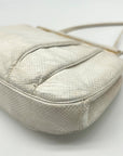 Judith Leiber Ivory Horn Lizard Leather Crossbody Clutch