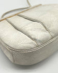 Judith Leiber Ivory Horn Lizard Leather Crossbody Clutch