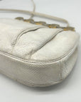 Judith Leiber Ivory Horn Lizard Leather Crossbody Clutch