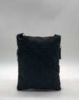 Black Nylon Patterned Multi-Pocket Crossbody Bag