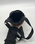 Black Nylon Patterned Multi-Pocket Crossbody Bag