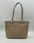 Michael Kors Beige Pebbled Leather Bedford Medium Tote Bag