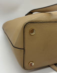 Michael Kors Beige Pebbled Leather Bedford Medium Tote Bag