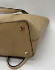 Michael Kors Beige Pebbled Leather Bedford Medium Tote Bag