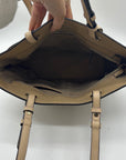 Michael Kors Beige Pebbled Leather Bedford Medium Tote Bag