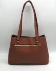 Anne Klein Brown Faux Leather Shoulder Bag Set