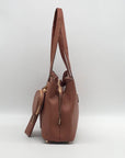 Anne Klein Brown Faux Leather Shoulder Bag Set