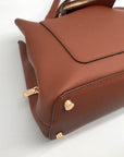 Anne Klein Brown Faux Leather Shoulder Bag Set