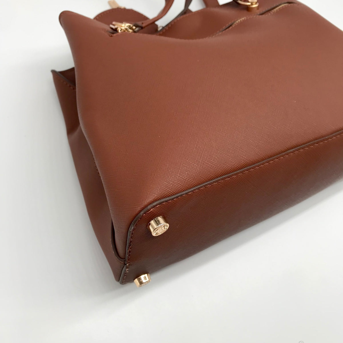 Anne Klein Brown Faux Leather Shoulder Bag Set