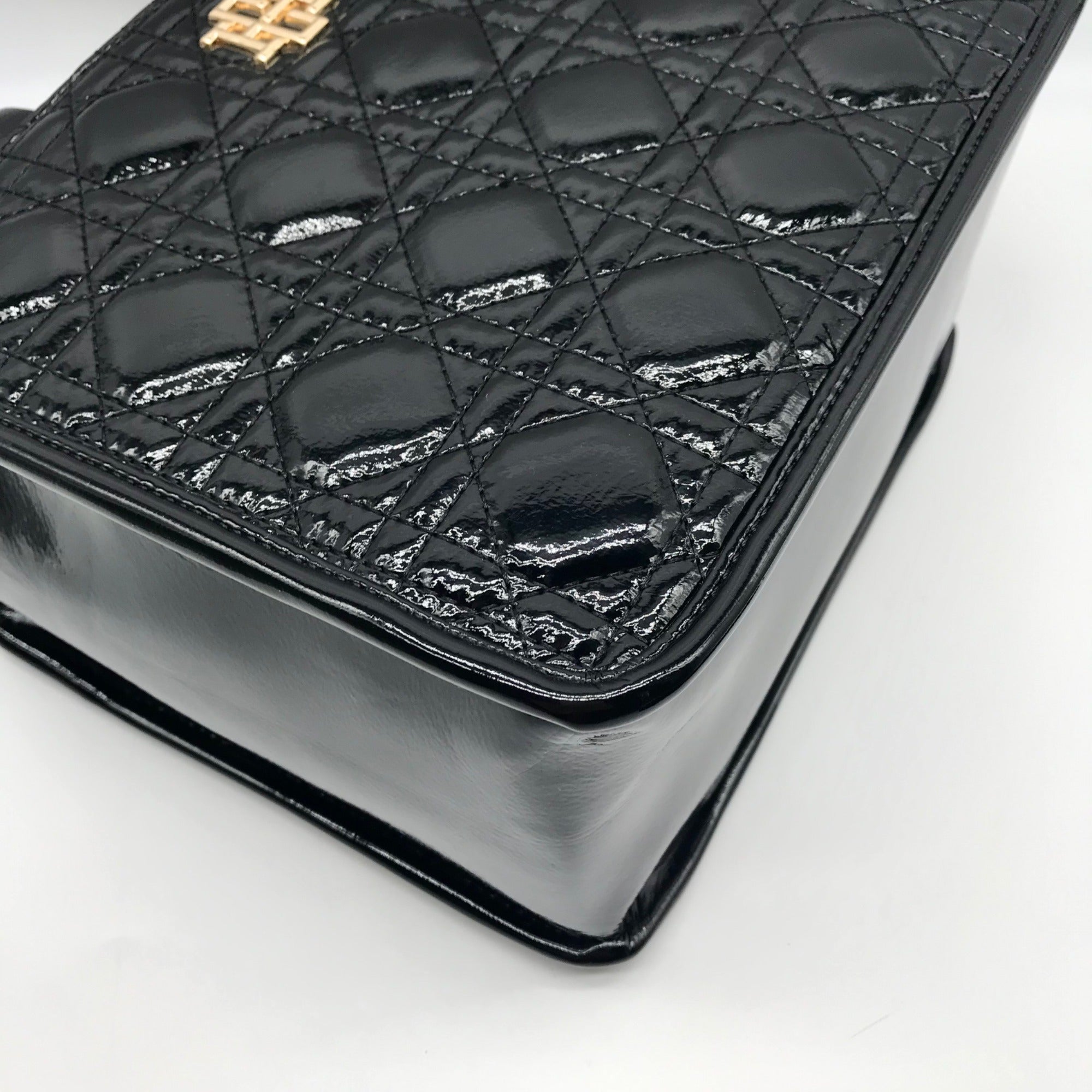 Caroline Hill Black Quilted Vegan Leather Ricky Mini Tote Bag