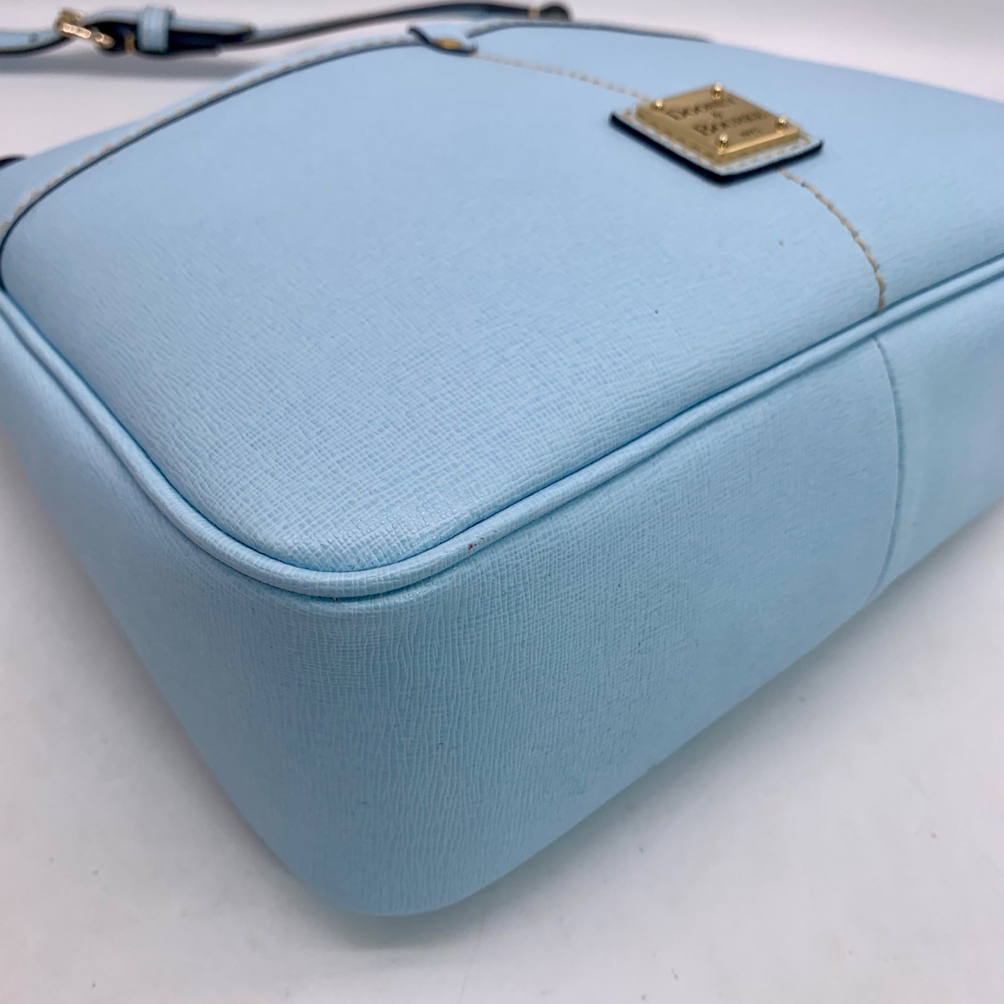 Dooney &amp; Bourke Sky Blue Saffiano Leather Kimberly Crossbody