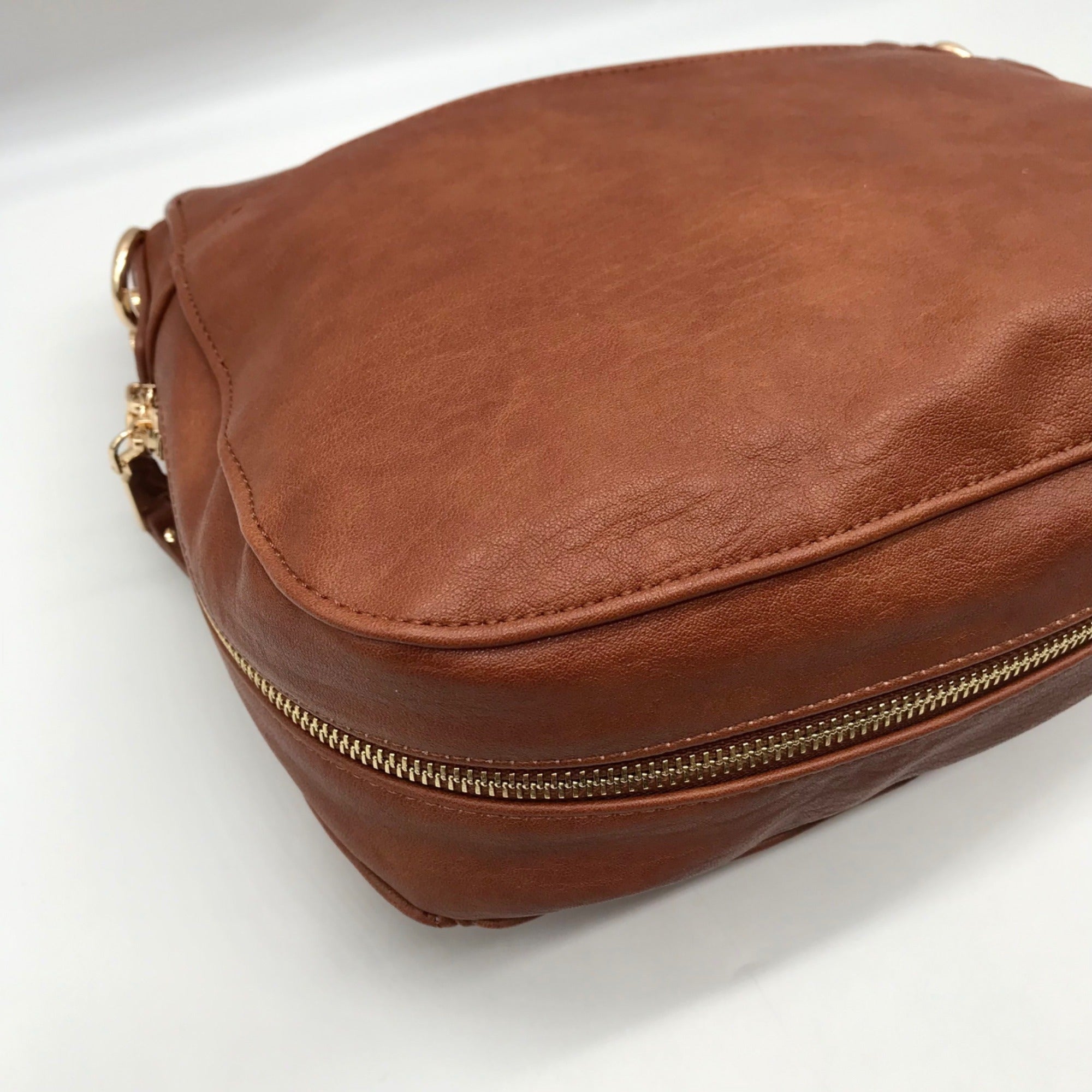 Miztique Brown Leather Hobo Crossbody Purse