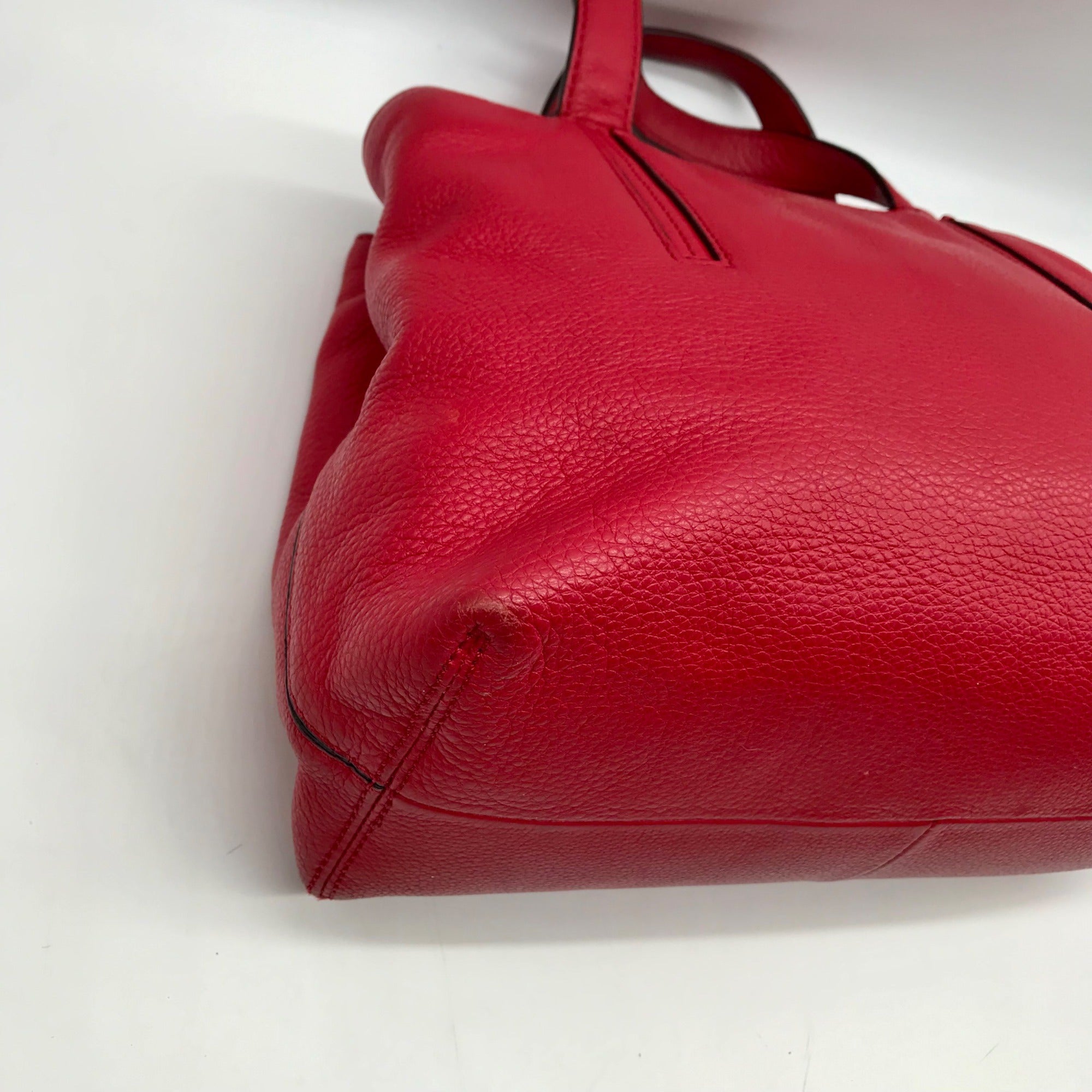 Kate Spade Red Pebbled Leather Dominique Satchel Bag