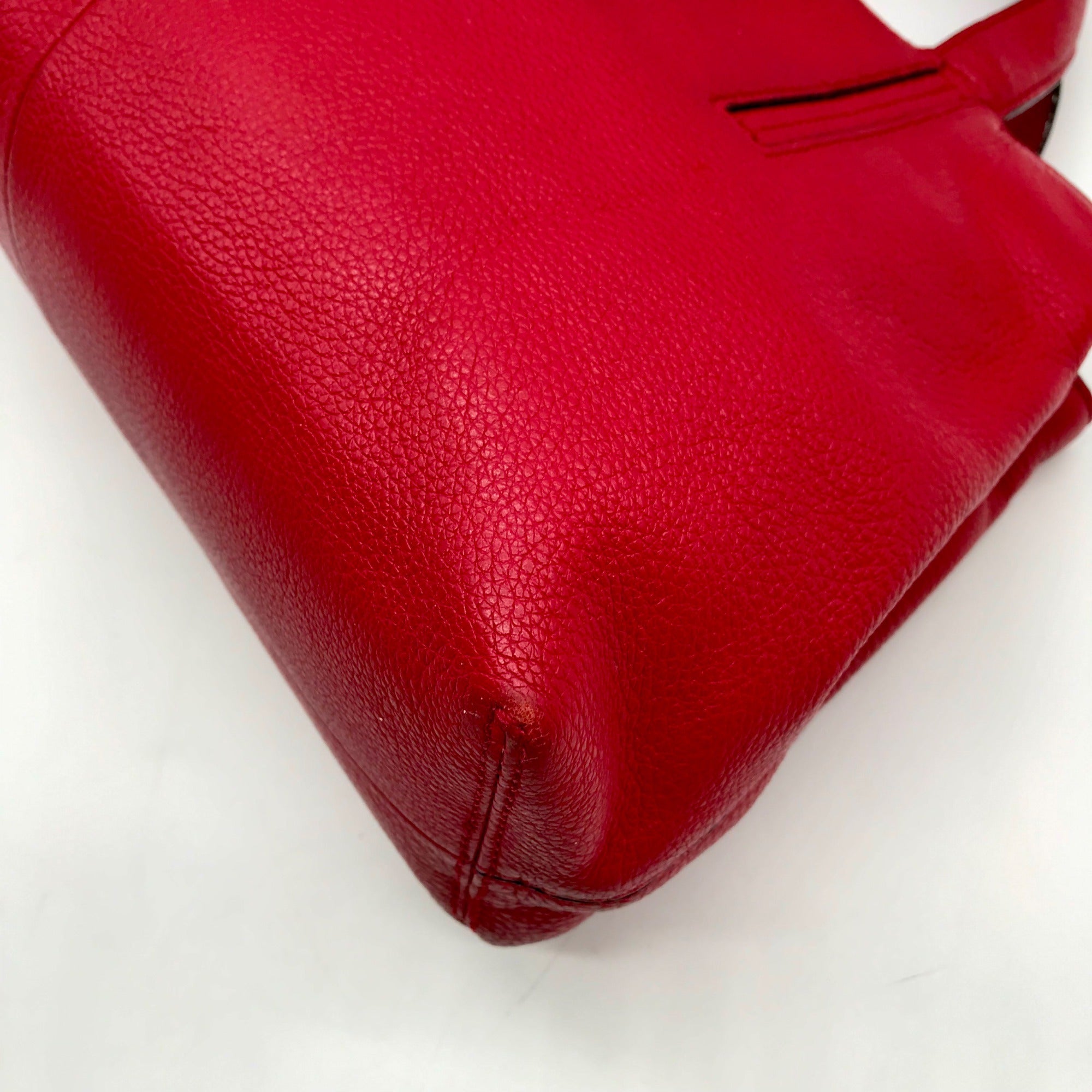 Kate Spade Red Pebbled Leather Dominique Satchel Bag