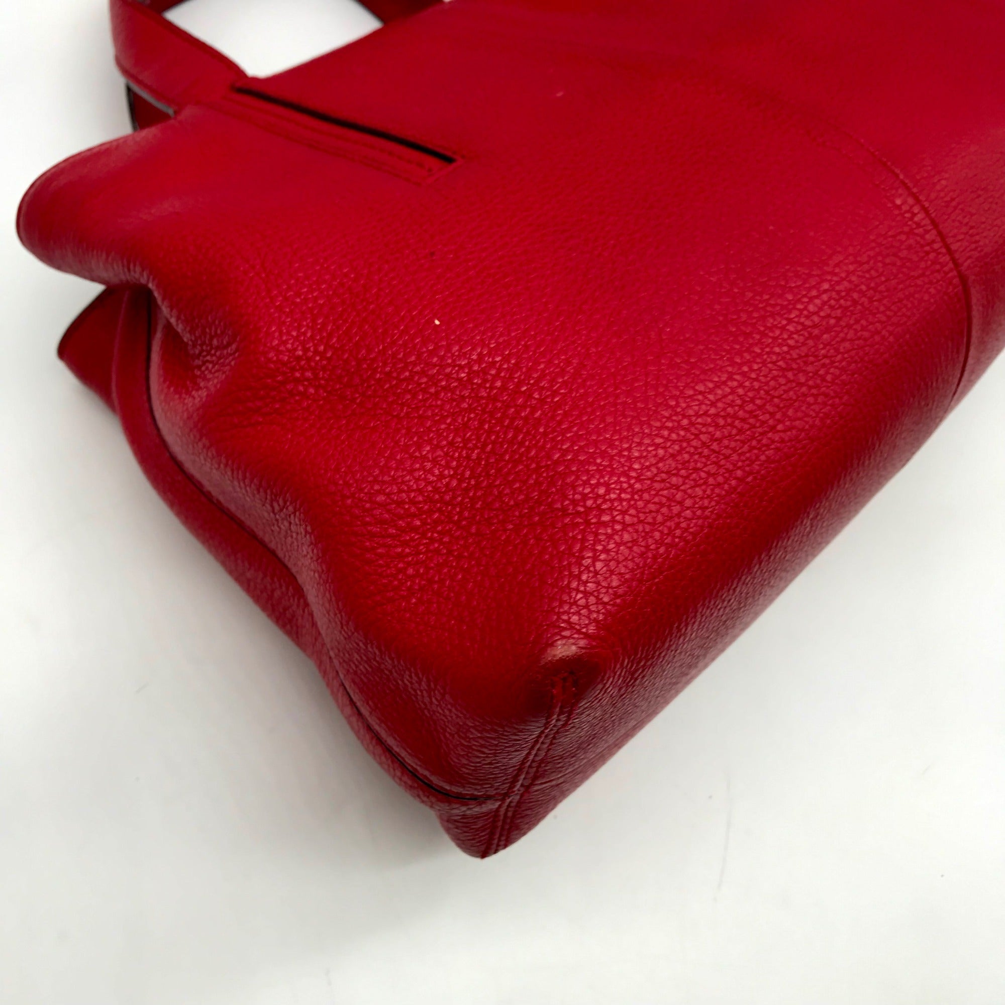 Kate Spade Red Pebbled Leather Dominique Satchel Bag