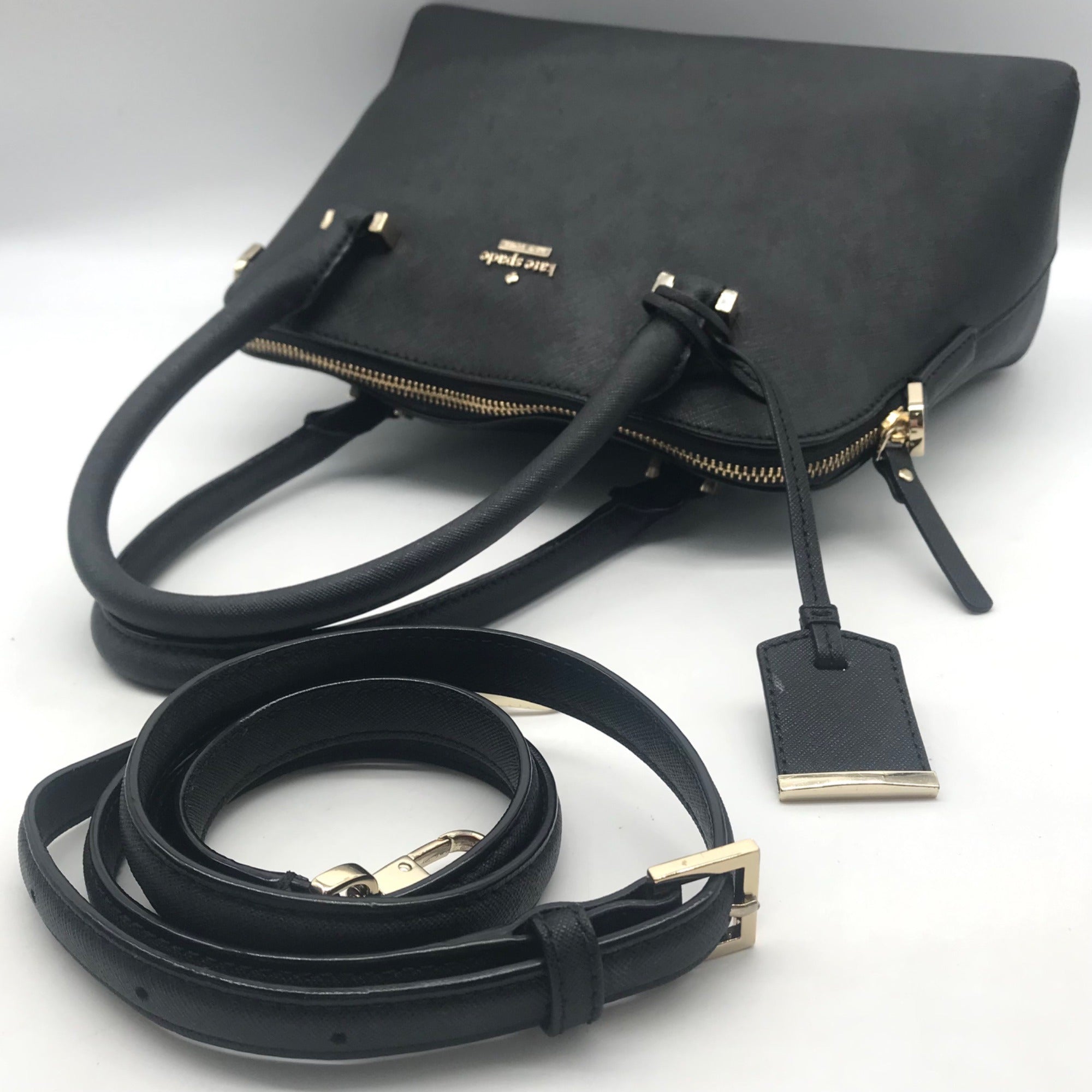 Kate Spade Black Saffiano Leather Cedar Street Maise Satchel Crossbody