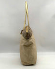 Coach Beige Monogram Leather With Snakeskin Trim Tote Bag F19696
