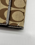 Coach Brown Monogram Canvas Trifold Wallet