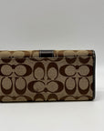 Coach Brown Monogram Canvas Trifold Wallet