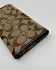 Coach Brown Monogram Canvas Trifold Wallet